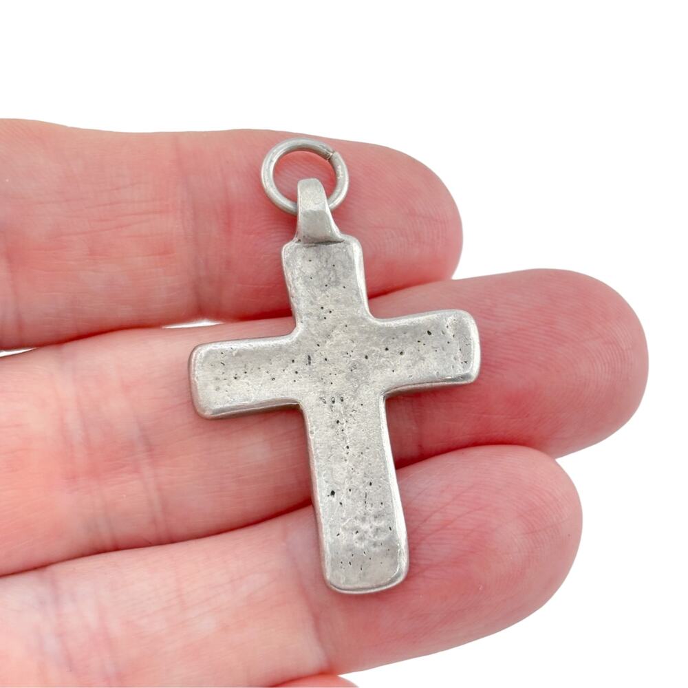 Vintage Chunky Sterling Silver 925 Cross Pendant